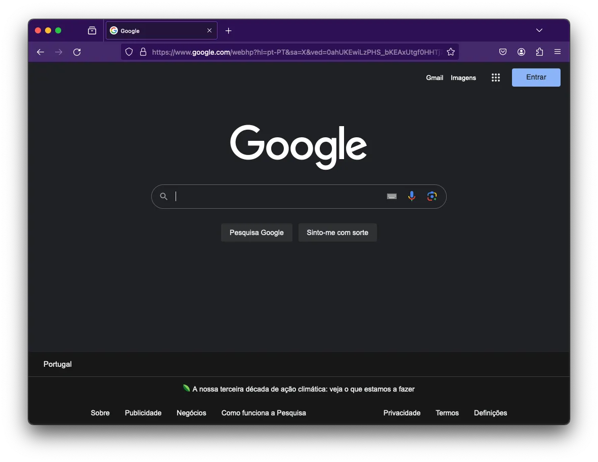 Screenshot of Firefox in 2024