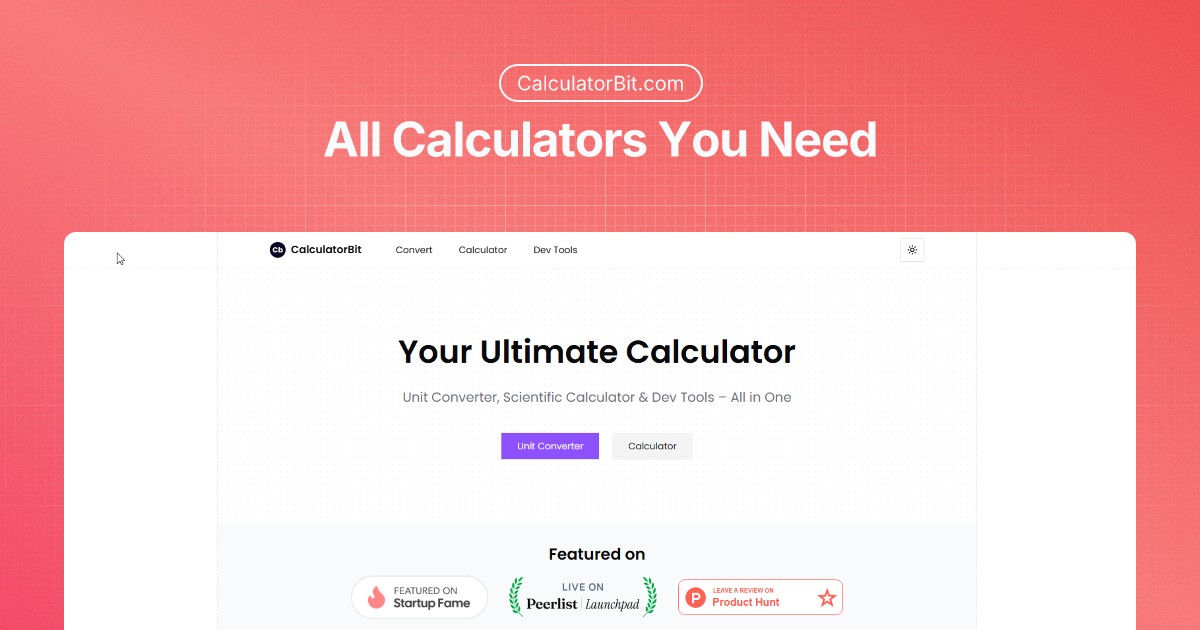 Developer tools by Calculatorbit preview