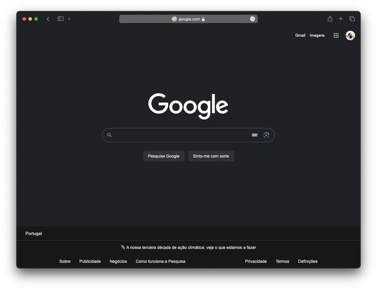 Screenshot of Safari in 2024