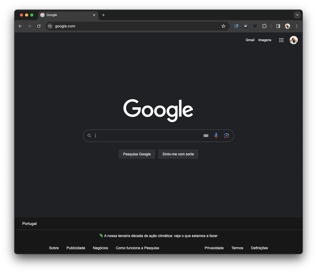 Screenshot of Chrome in 2024